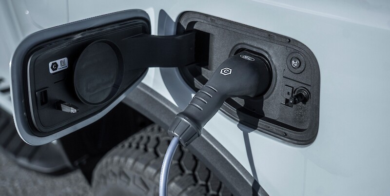 Ford Ranger PHEV töltőnyílása