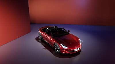 MG Cyberster áll a fotóstúdióban