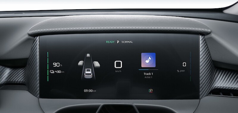 MG S5 EV vezető előtti digitális műszeregység