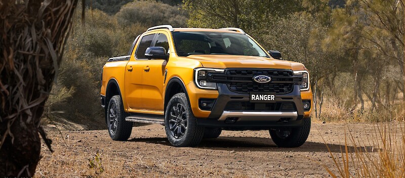 Ford Ranger áll a murvás terepen